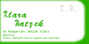 klara watzek business card